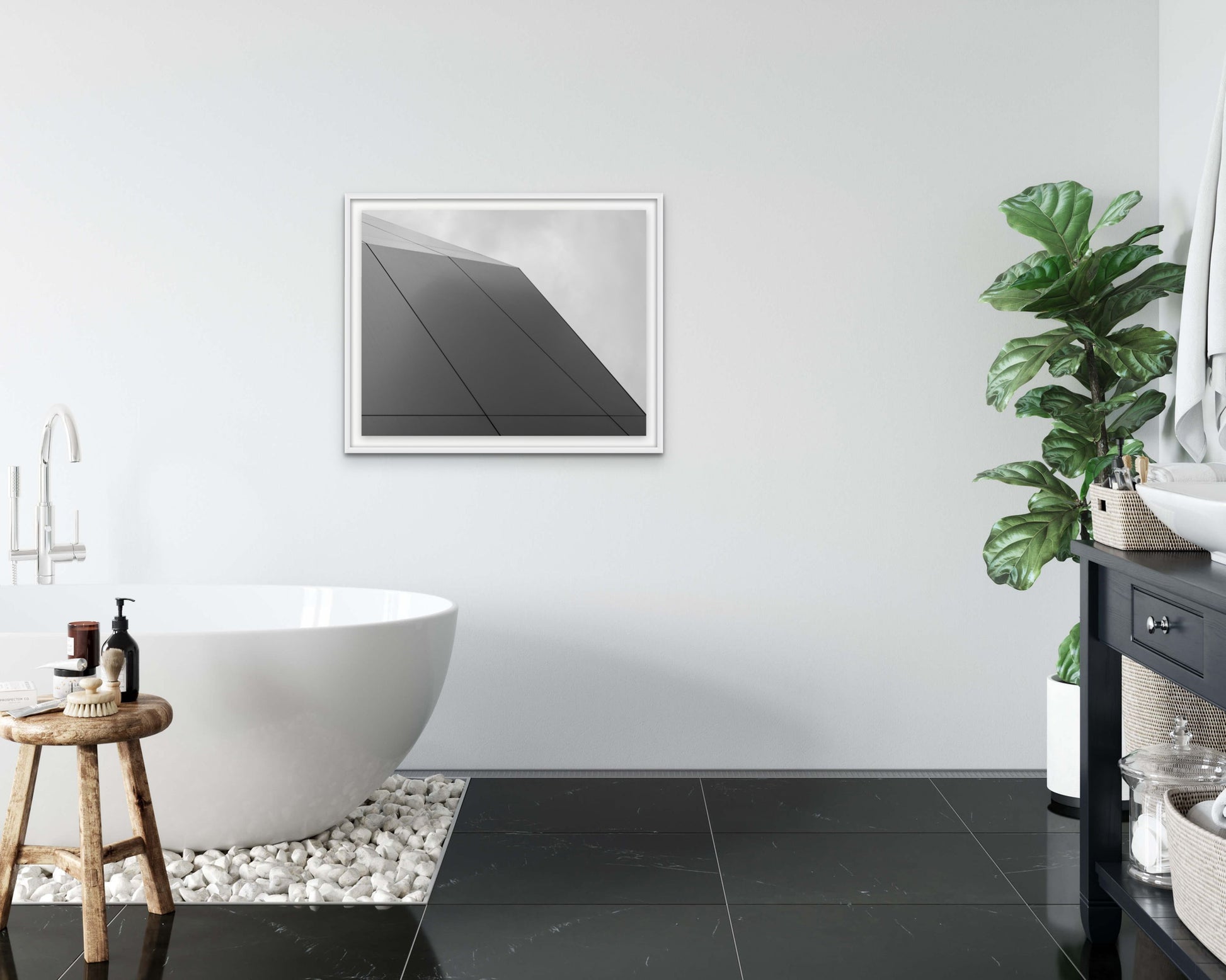 Installed print of The Sumida Hokusai Museum No. 1 by Larry Halff