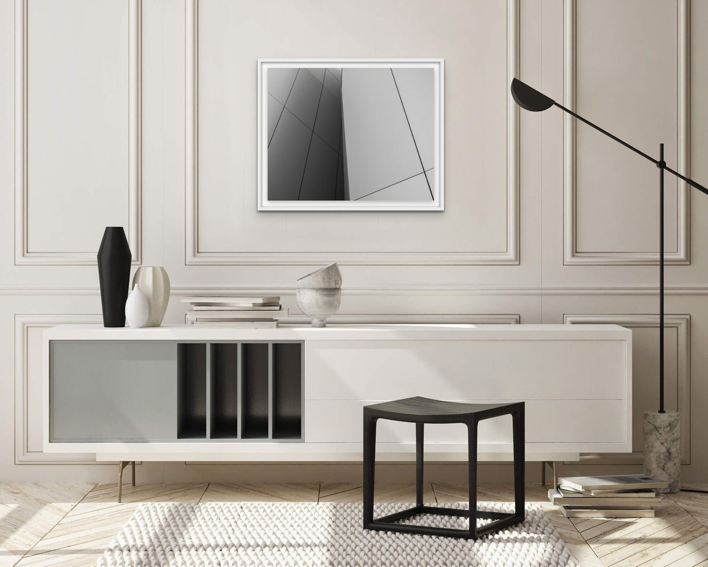 Installed print of The Sumida Hokusai Museum No. 6 by Larry Halff