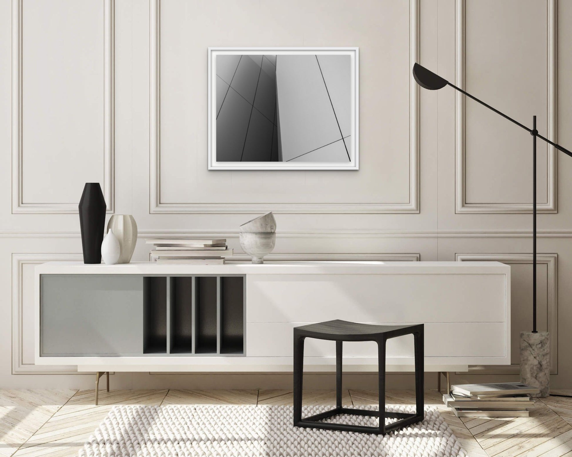 Installed print of The Sumida Hokusai Museum No. 6 by Larry Halff